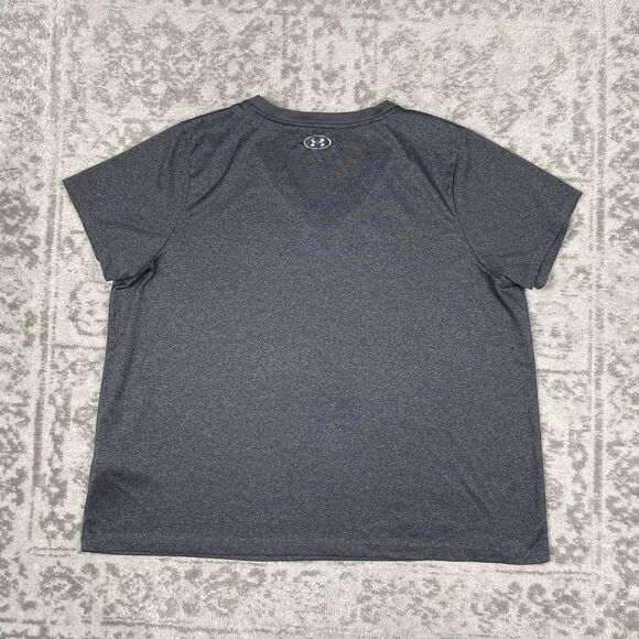 Under Armour Tee HeatGear Women’s V-Neck T-Shirt Gray Loose Size Plus 2X - Picture 5 of 5